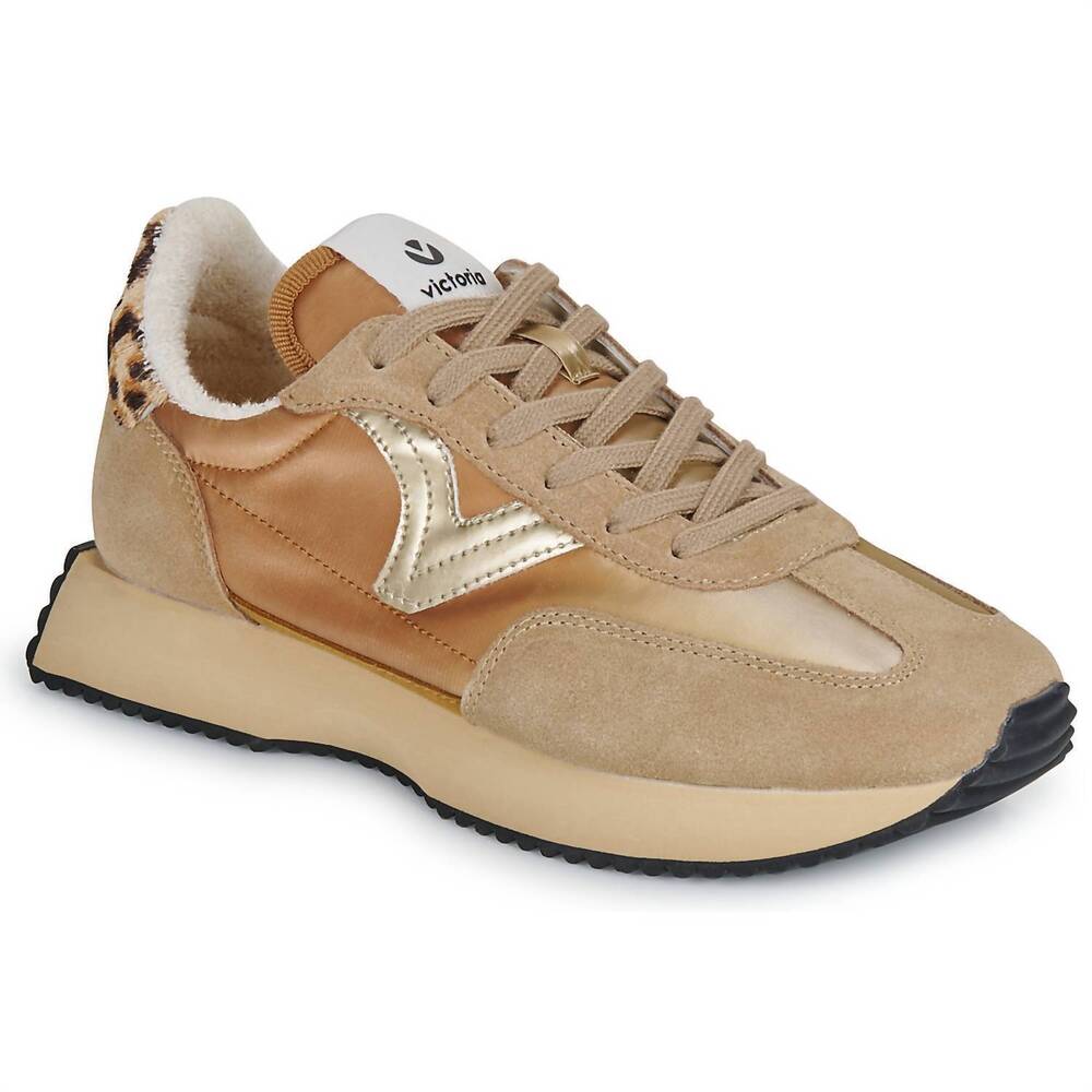 NEW VICTORIA women's leopard running shoe in camel